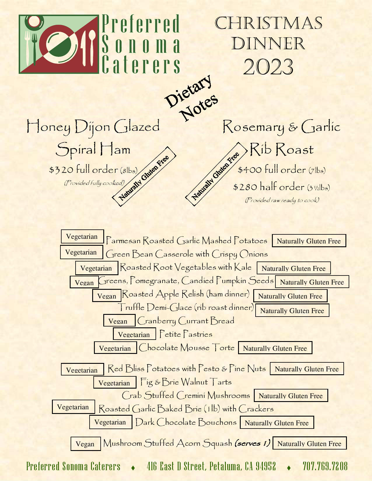Click for Christmas menu