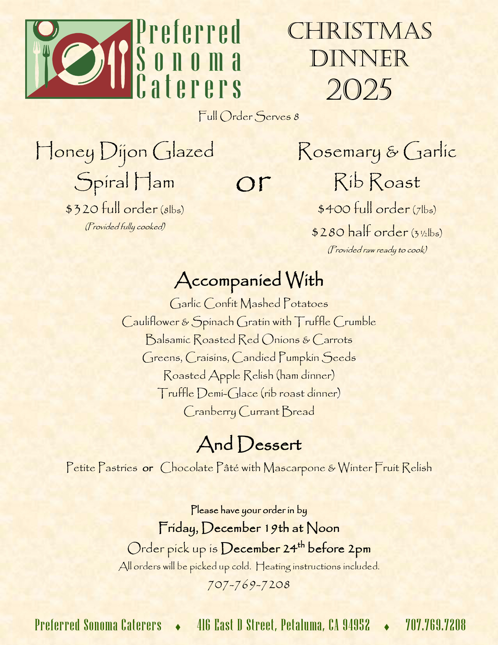 Christmas Menu (page 1)