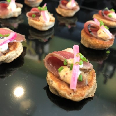 Rye Pancake, Duck Pastrami, Whole Grain Mustard